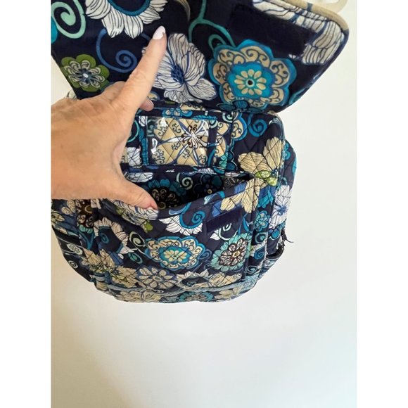 Vera Bradley Backpack Quilted Blue Tapestry Retired Pattern Retro - Picture 10 of 11